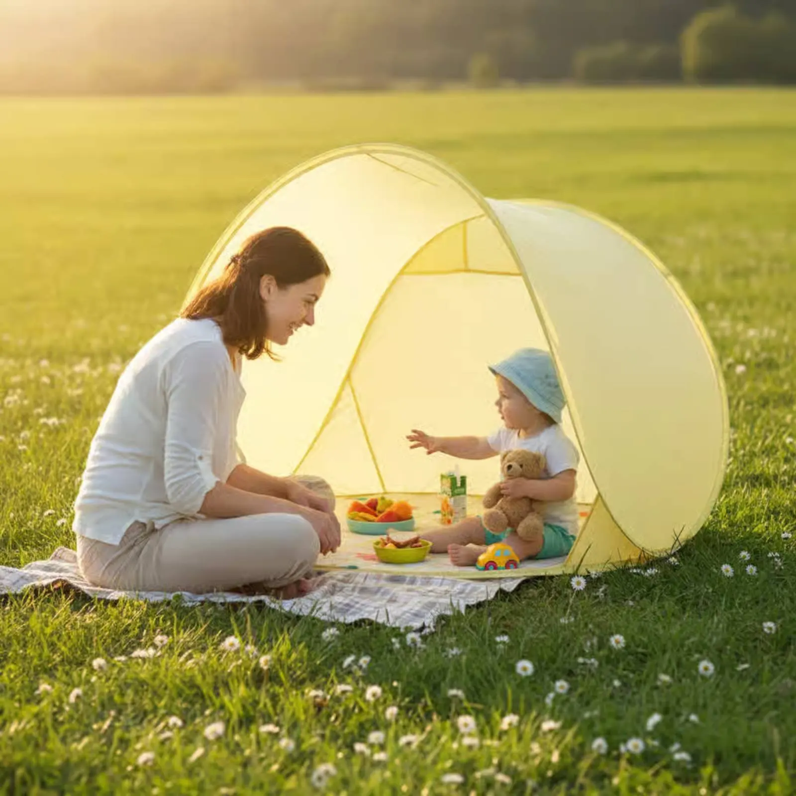 Popup Beach Tent Windproof Instant Setup Beach Tent Rainproof Waterproof for Children view 4