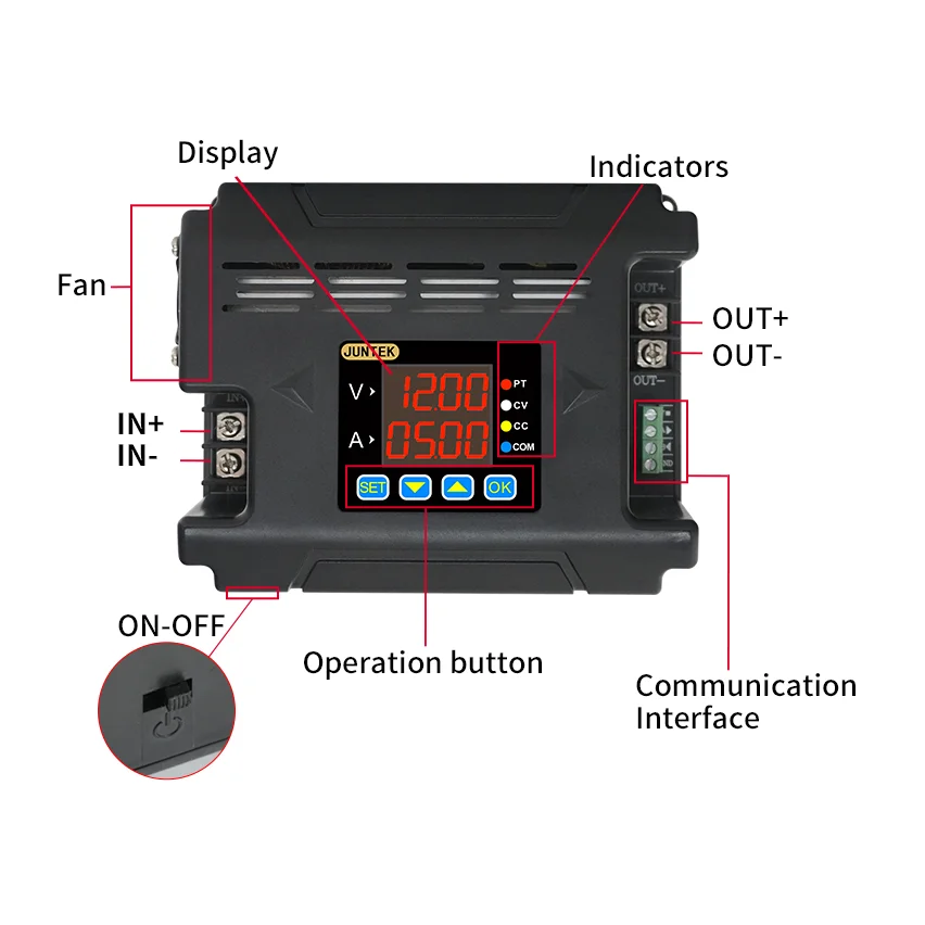 DPH8920-485RF DPH8920-RF Цифровой источник питания понижающего преобразователя 96 В 20 А Пульт дистанционного управления Программируемая связь постоянного тока RS485