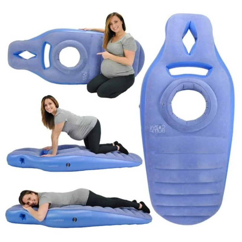 Inflatable Pregnant Women Pillow with Belly Button Hole Full Body Maternity Mattress for Back And Hip Pain Relief