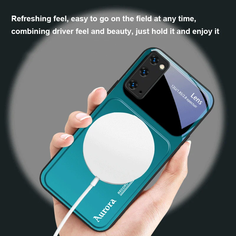 Blu grigio sfumatura di colore Per Samsung Galaxy S20 FE S21 S22 S23 Plus S24 Ultra 25 Edge S24Ultra 22Plus Magsafe Custodia per telefono in vetro