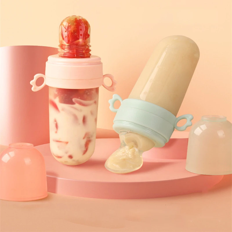 Newborn Food Feeding Eat Fruit Complementary Food Baby Bite Bag Feed Rice Cereal Spoon Silicone Pacifier Tool Baby Supplies