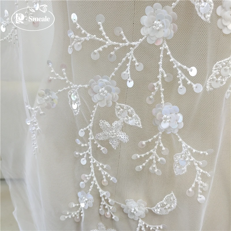 Beaded Sequin Fabric for Children\'s Clothing, Wedding Veil Dress, Flowers and Leaves, Forest Clothing Skirt, RS3386, New, Summer