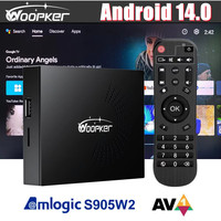 Woopker KW2 Android 14 TV Box Amlogic S905W2 4K Video 4GB 32G 64G Dual Wifi Bluetooth 5.0 AV1 Google Voice Media Player 2GB 16G