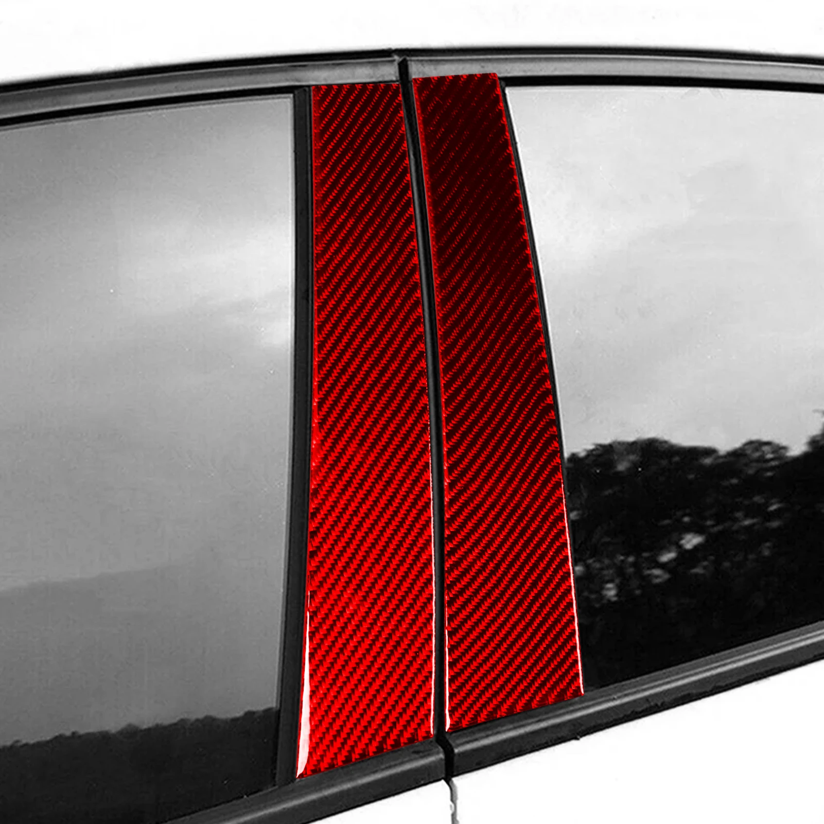 6-piece Set Car Window B-pillar Center Pillar Panel Interior Accessories FOR Mazda 3 Axela 2019-2026 Carbon Fiber Stickers