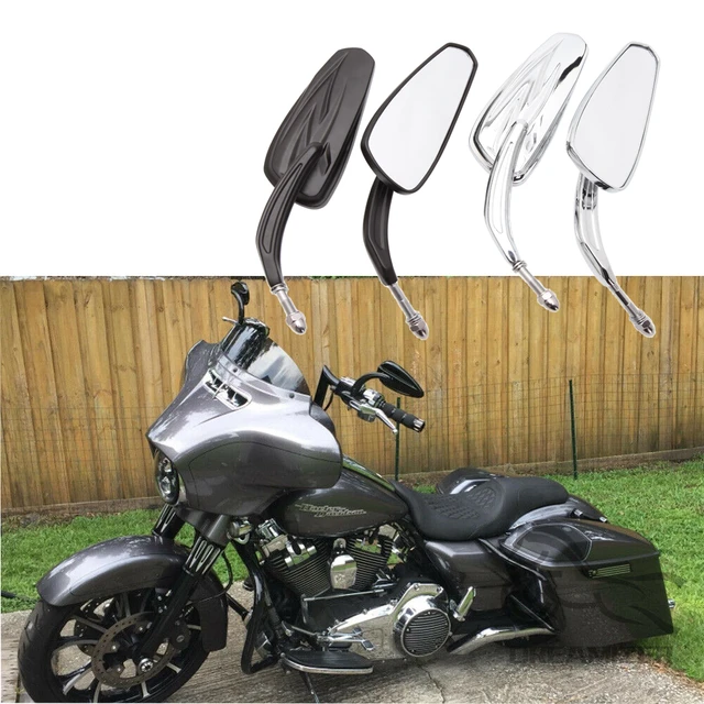 Motorcycle Flaming Chrome/Black Side Mirrors for Harley Davidson Softail  Standard FXST Glide Electra Road Custom Dyna Touring - AliExpress 201355758