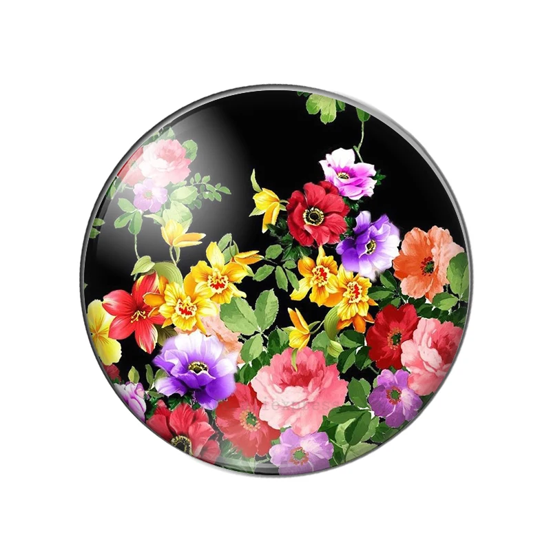 New vintage mix flower rose patternphoto flatback round glass cabochons 25mm 20mm 18mm 14mm 12mm 10mm diy jewerly findings image 5