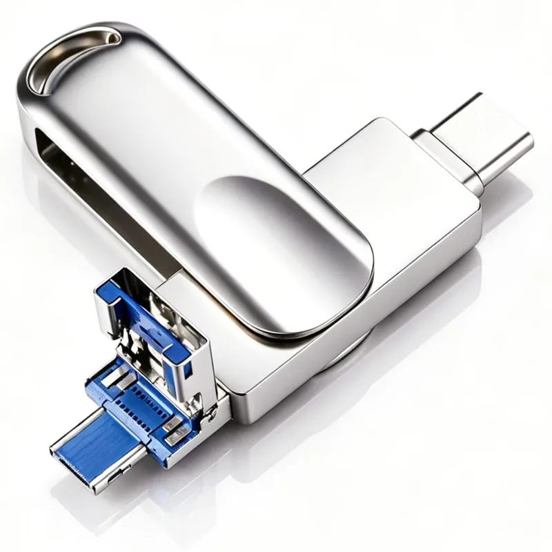 4 In1 OTG 128GB USB 3.0 Flash Drive Dual Purpose Android TYPE-C Drive Mobile Micro USB Memory Stick Drive 256GB For SmartPhone
