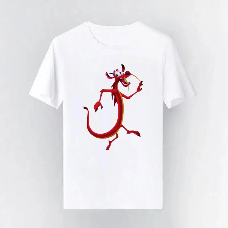 مولان ديزني الصيف كسول حجم كبير ملابس امرأة عادية قصيرة الأكمام الأطفال تي شيرت فتاة بسيطة البلوزات الوالدين والطفل الملابس #1