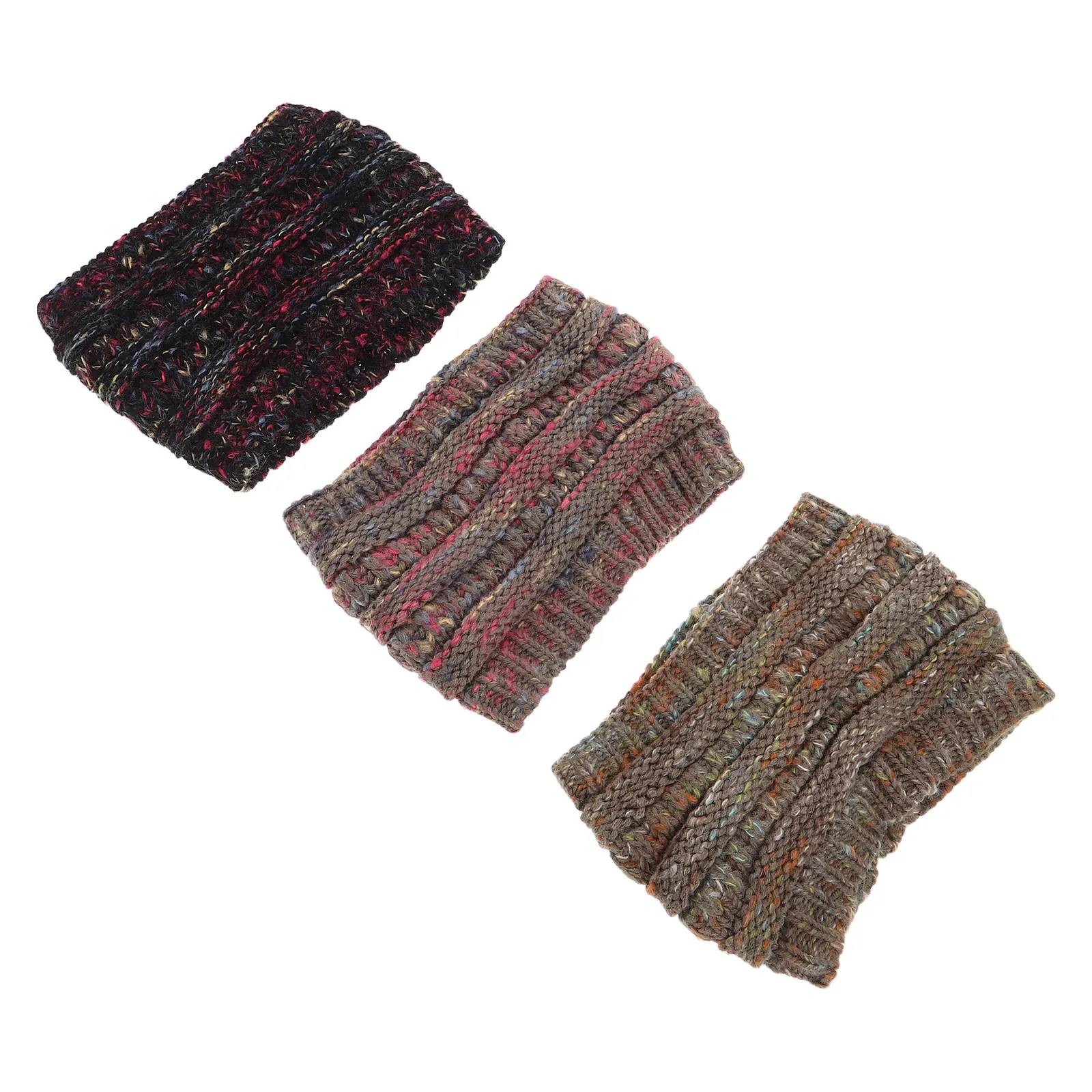 

3pcs Women'S Warm Knit Headbands Elastic Stretchy Ear Warmers Vintage Crochet Hair Accessories Thermal Headband For Festival