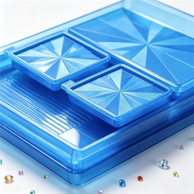 ABJI-Diamond Painting Tool Set Including Multi-Function Flip Drill Tray With Sorting Grooves& Storage Lid Blue