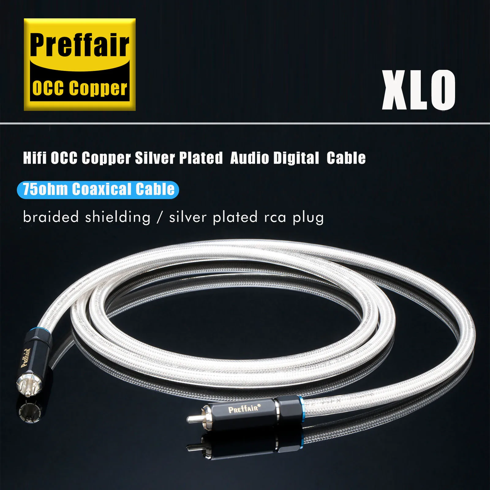 

XLO Digital Audio Coaxial Cable 75Ohm OCC Silver Plated hi-end Rca to Rca Male Stereo Cable Speaker Hifi Subwoofer Cable