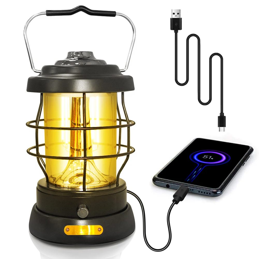 

UniqueFire V101 Retro Portable Camping Lantern USB Rechargeable Hanging Lamp Outdoor Household Light Dimmable Emergency Light