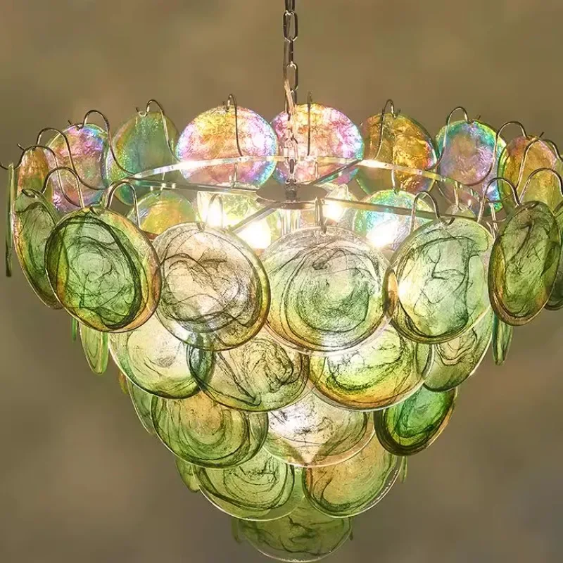 

French retro living room chandelier light luxury villa hall lamp designer creative dining room lamp bedroom lamp