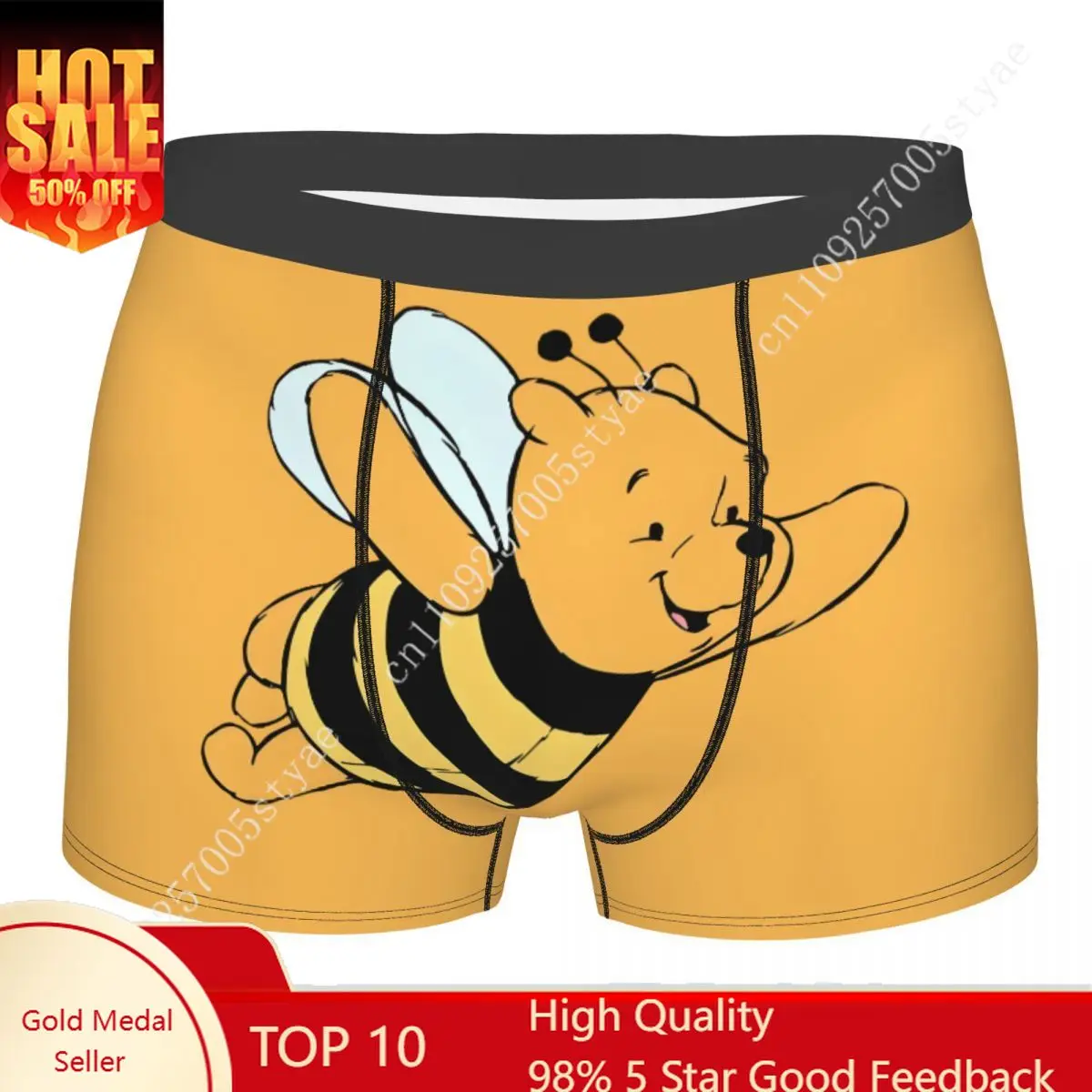 

Custom Novelty Winnie The Pooh Boxers Shorts Panties Male Underpants Breathable Briefs Underwear