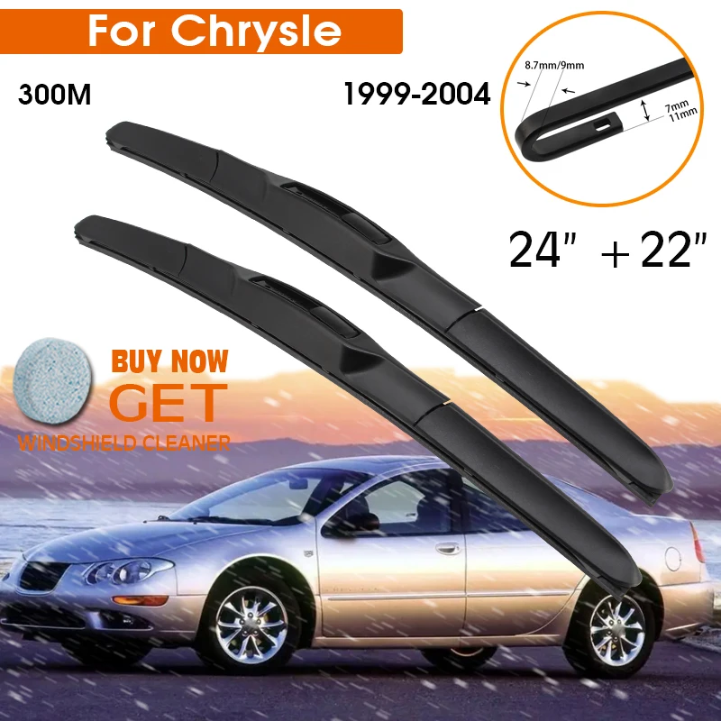 

Автомобильный стеклоочиститель для Chrysle 300M 1999-2004 лобовое стекло резиновый силиконовый запасной передний стеклоочиститель 24 "+ 22" LHD RHD автомобильные аксессуары