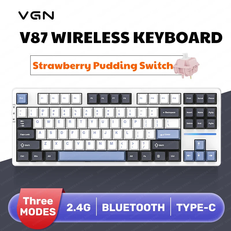 Vgn-ミニワイヤレスメカニカルゲーミングキーボード,v87 pro,2.4g