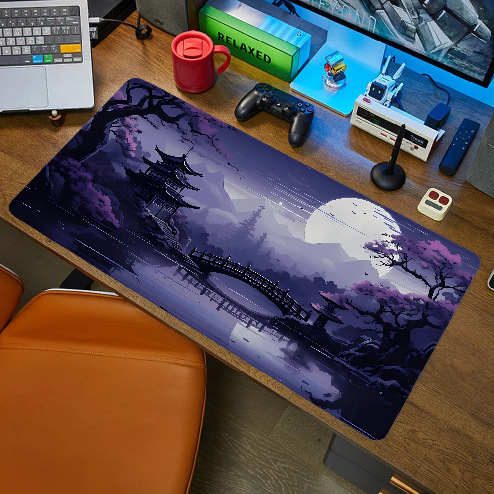 PURPLE JAPAN Mousepad Anime Gaming Mouse Pad Mat Keyboard Gamer Desk Accessories Office Computer Table Large Mats Pc Xxl Mause