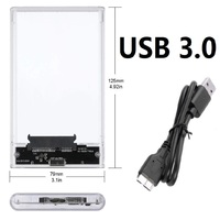 Transparent  USB3.0 HDD Enclosure 2.5inch Serial Port SATA SSD Hard Drive Case Support 6TB transparent Mobile External HDD Case