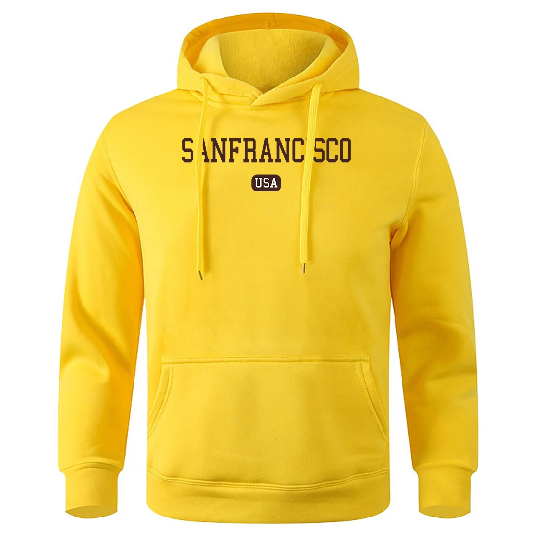 

Sanfrancisco City Usa Printing Man Hooded Warm Fleece Winter Sweatshirt Basic Casual Creative Hoodies Sport Fashion Street Hoody