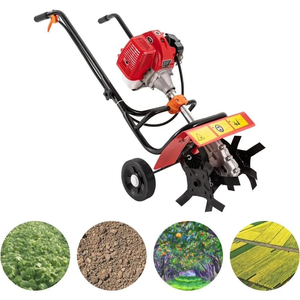 محراث يعمل بالغاز 52CC 2 السكتة الدماغية التجارية الثقيلة الحارث 1.9KW اليد الروتاري المزارع Rototiller حديقة أداة مع مقبض #2