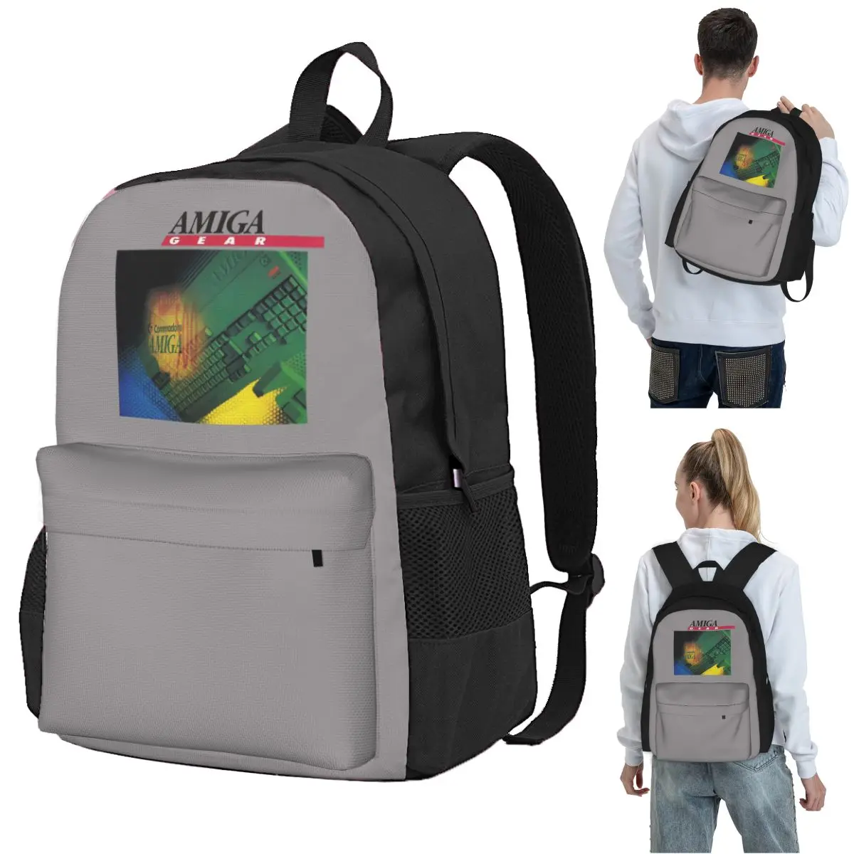 

Amiga Gear 1990 Backpack Student BookBag Children School Bag Computer Shoulder Bags for Men Women