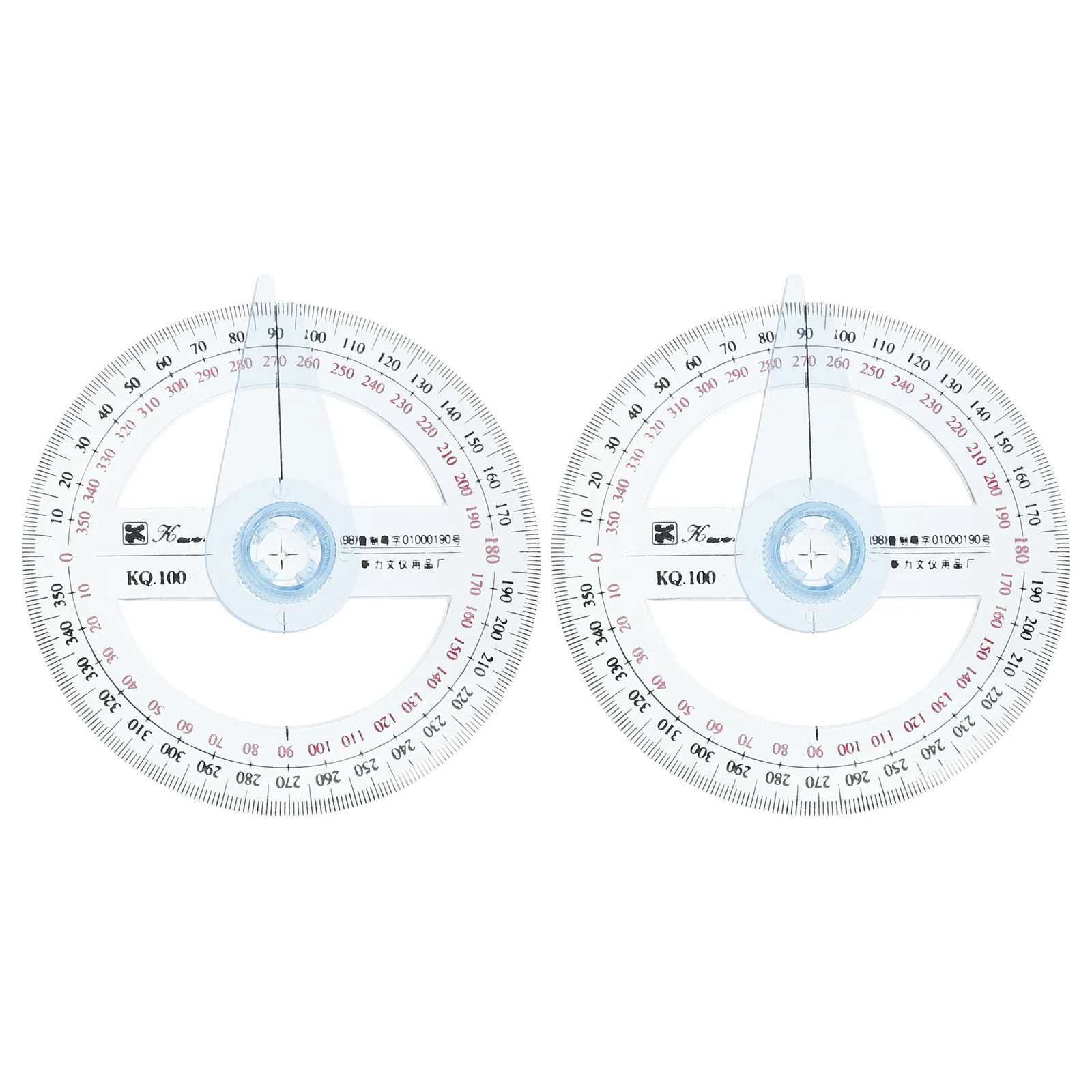 2 Pcs -degree Protractor Circle Stencil Digital 360 Rotating Protractors Goniasmometer Metal Tool Student