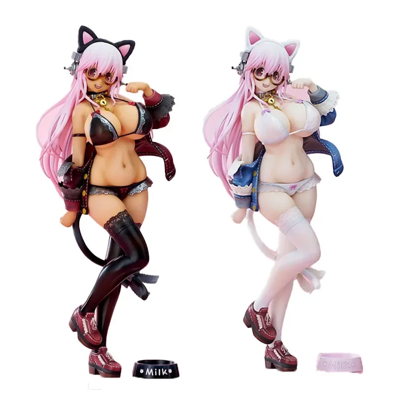 

In Stock Original Genuine UnionCreative SUPER SONICO THE ANIMATION Black White Cat Ver Sexy Girl Action Anime Figure Model Toys