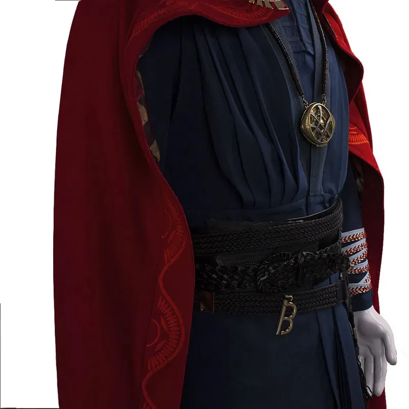 CyCosplay Doctor غريب زي ستيف مجموعة كاملة عباءة حمراء رداء حلقة عين Agamotto قلادة حفلة الهالوين الحرة #1