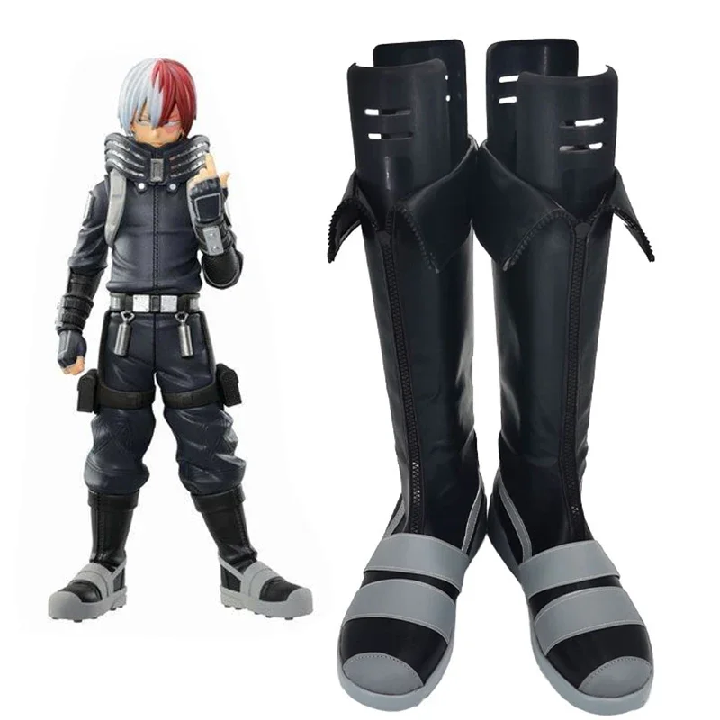 FC6Anime My Hero Academia Todoroki Shoto Cosplay Shoes Role Play Boots Wig New@FC8！