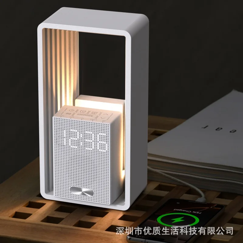 Simulated Sunrise Wake-up Alarm Clock with White Noise, Sleep Aid Night Light Bedside Lamp