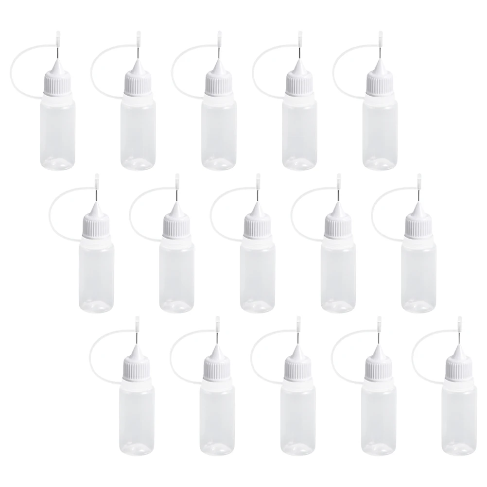 

15pcs 10ml PE Syringe Bottles Needle Tips Artists DIY Oil Users Transparent Multi-functional Storage Dropper Dispenser Glue