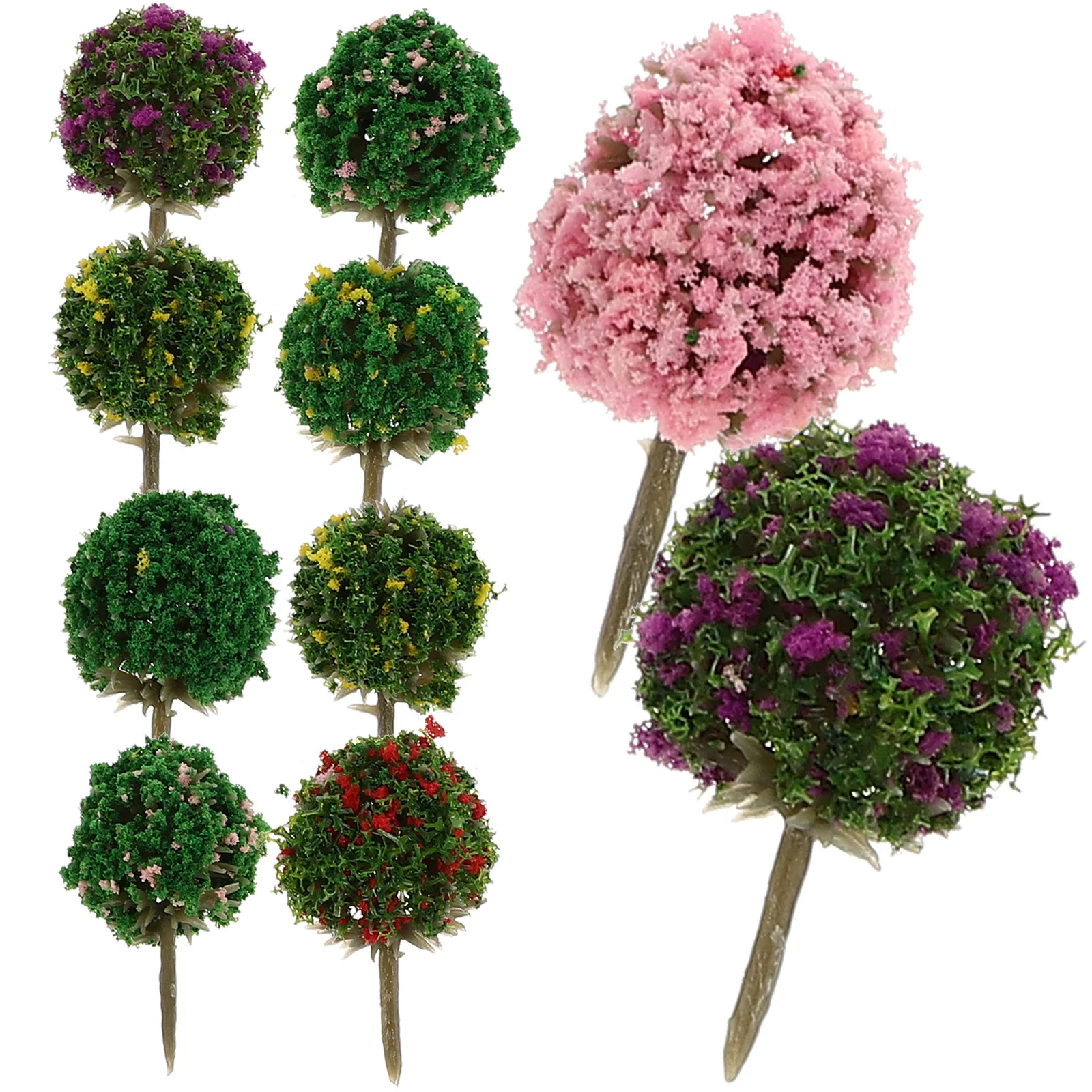 

28pcs Miniature Landscape Tree Artificial Trees For Train Scenery Sand Table Diy Decor Craft Scene Greenery Fake Plants
