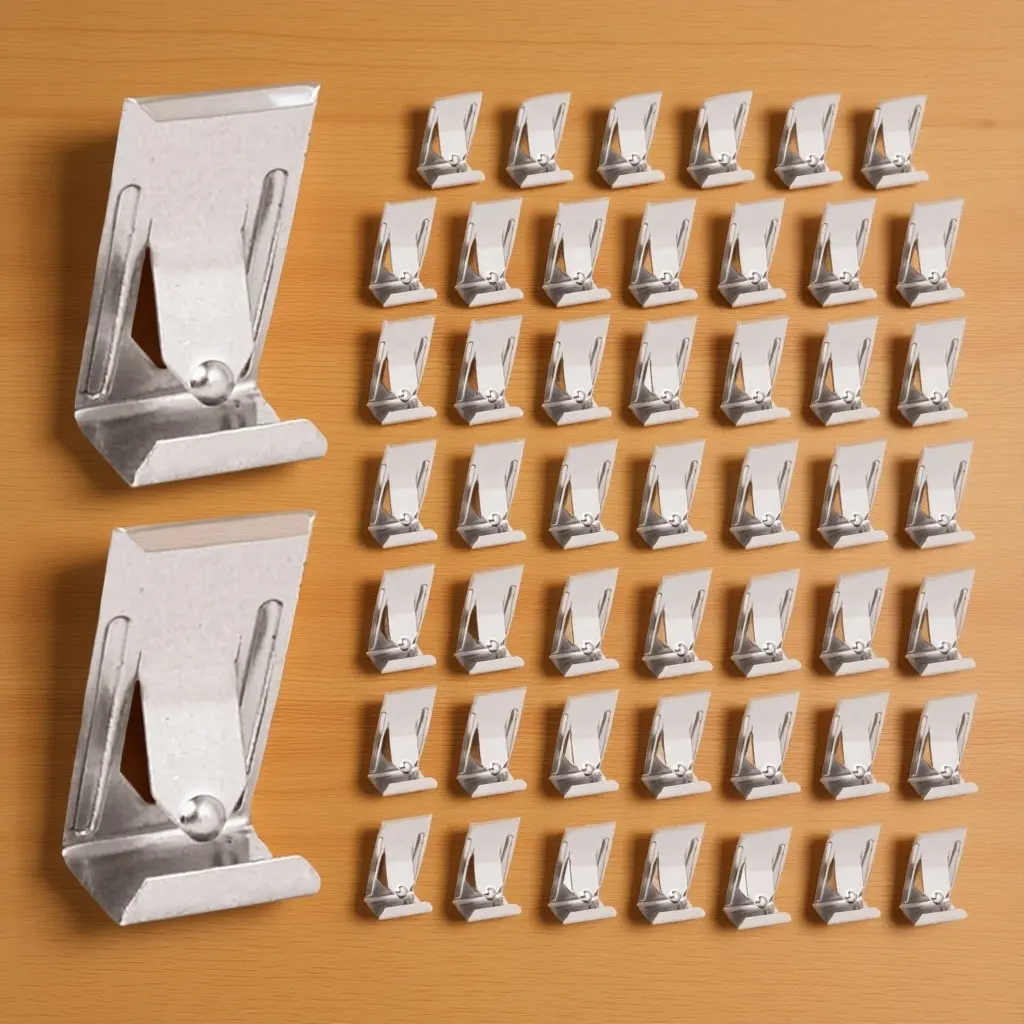50Pcs Picture Frame Clip Heavy Duty Iron Spring Turn Hanger Clip for Photo Frames Wall Art Canvas 3D Printing Bed Mounting Hook