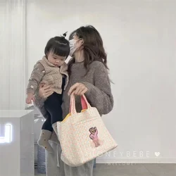 Sacs à couches de bébé matelassés coréens, sacs à langer floraux de dessin animé, sacs de maman, sacs de rangement pour poussette de voyage