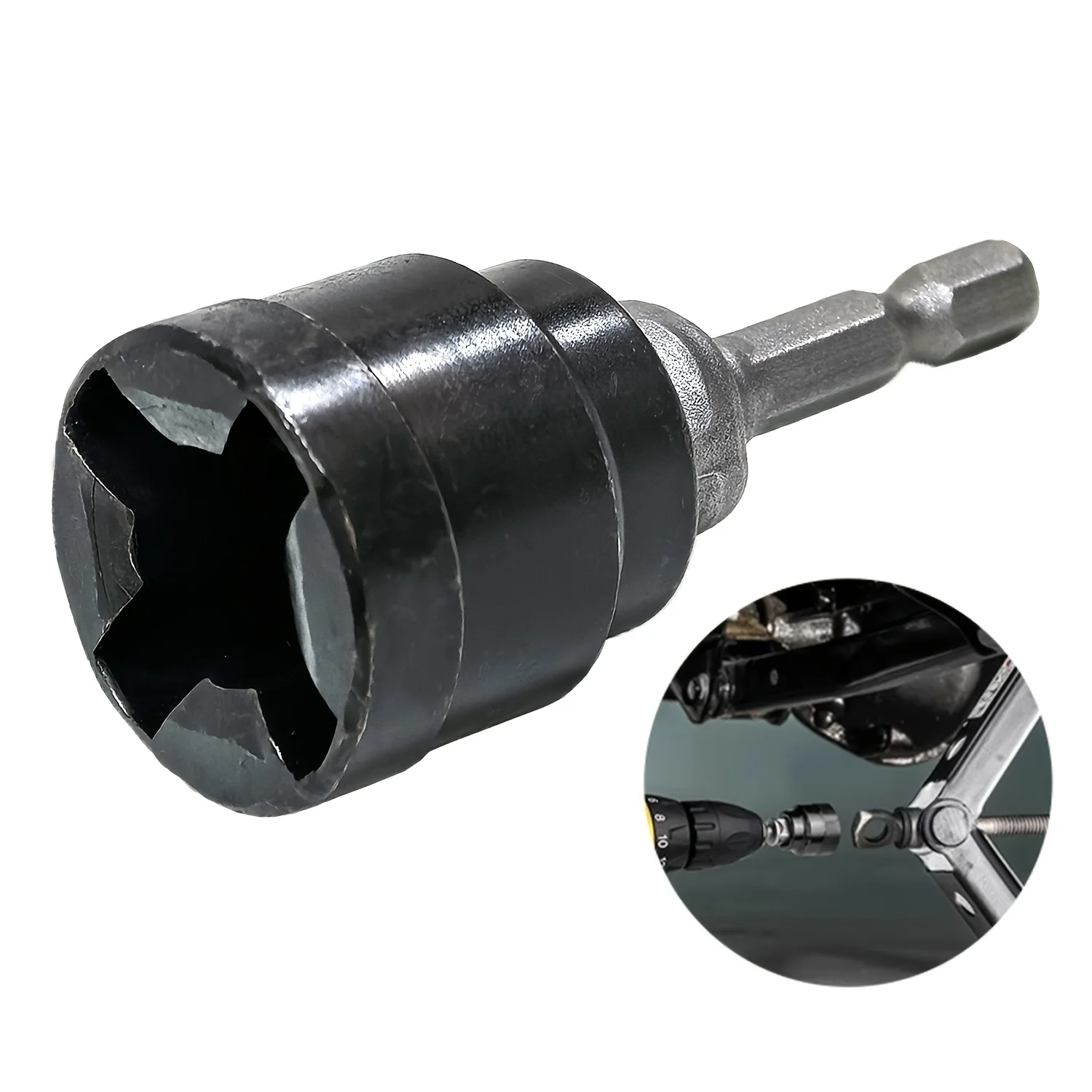 2Pcs Jack Wrench Tool Set – 1 Socket Wrench + 1 Hex Air Screwdriver, Multi-functional Manual Tool for Home Maintenance