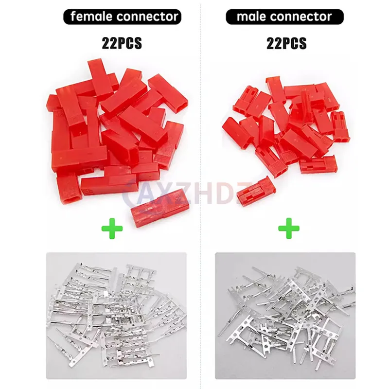 400pcs Connector 2/3 Pin Female Male Kit for JR JST SYP Futaba Male Female Jumper Cable Plug for RC Robot Airplane Car Servo