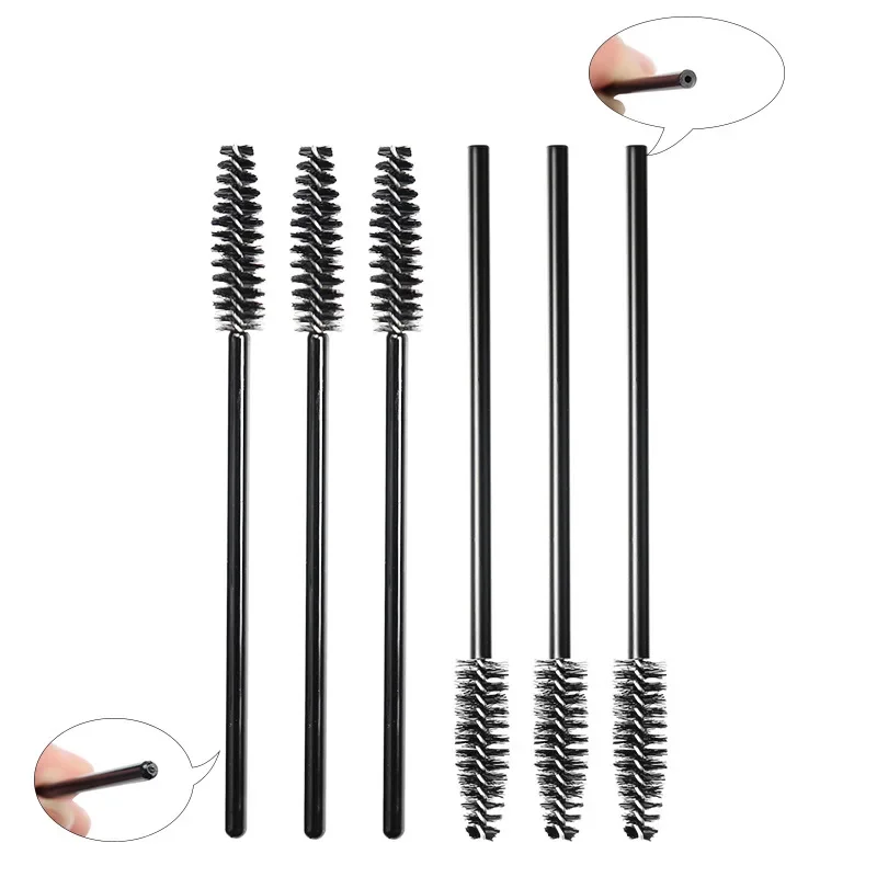 50 Uds. Pinceles de maquillaje, cepillo desechable de cristal para cejas, mango de diamante, aplicador de varita para rímel, herramientas de extensión de pestañas