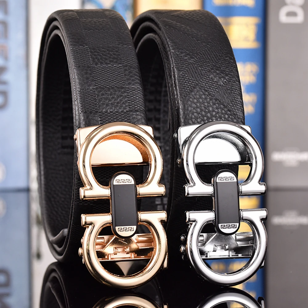

High Quality dermis Leather Men Belt Luxury Brand Designer Waistband Suit Jeans Formal Wear Famous Brand Automatic buckle Belts