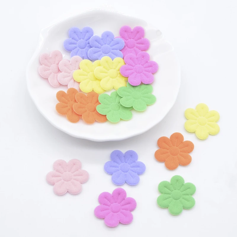 50Pcs 20mm Wyściełana aplikacja kwiatowa do majsterkowania Ubrania Kapelusz Buty Rzemiosło Materiały do szycia Naszywki Nakrycia głowy Spinki do włosów Akcesoria dekoracyjne