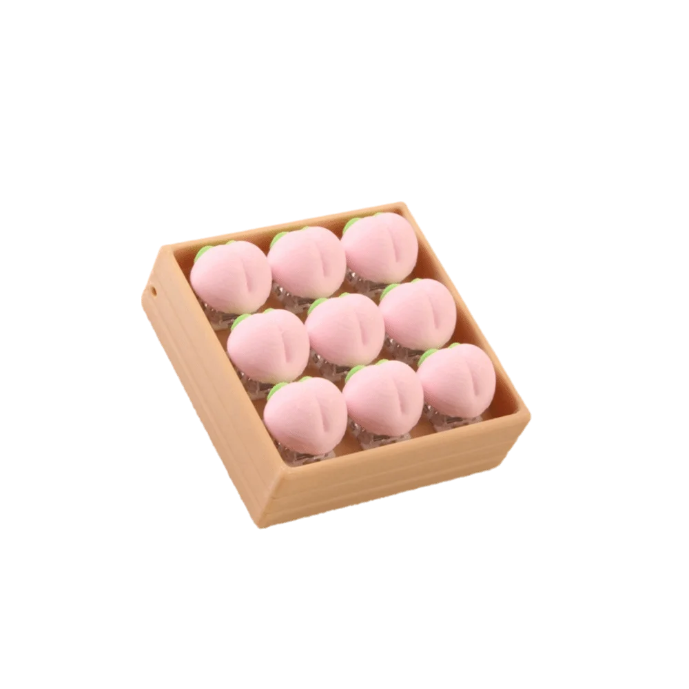 NineGrid Fruit Keycaps Clicker Simulation 3D Printed Press Button Keychain Bag Pendants PLA Material Keyboard Pendants Kids