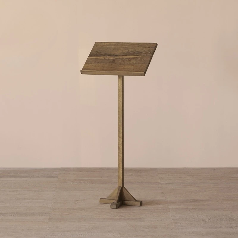 | Japanese-style wabi-sabi wind B & B ancient wood menu display stand, retro old wood reading shelf
