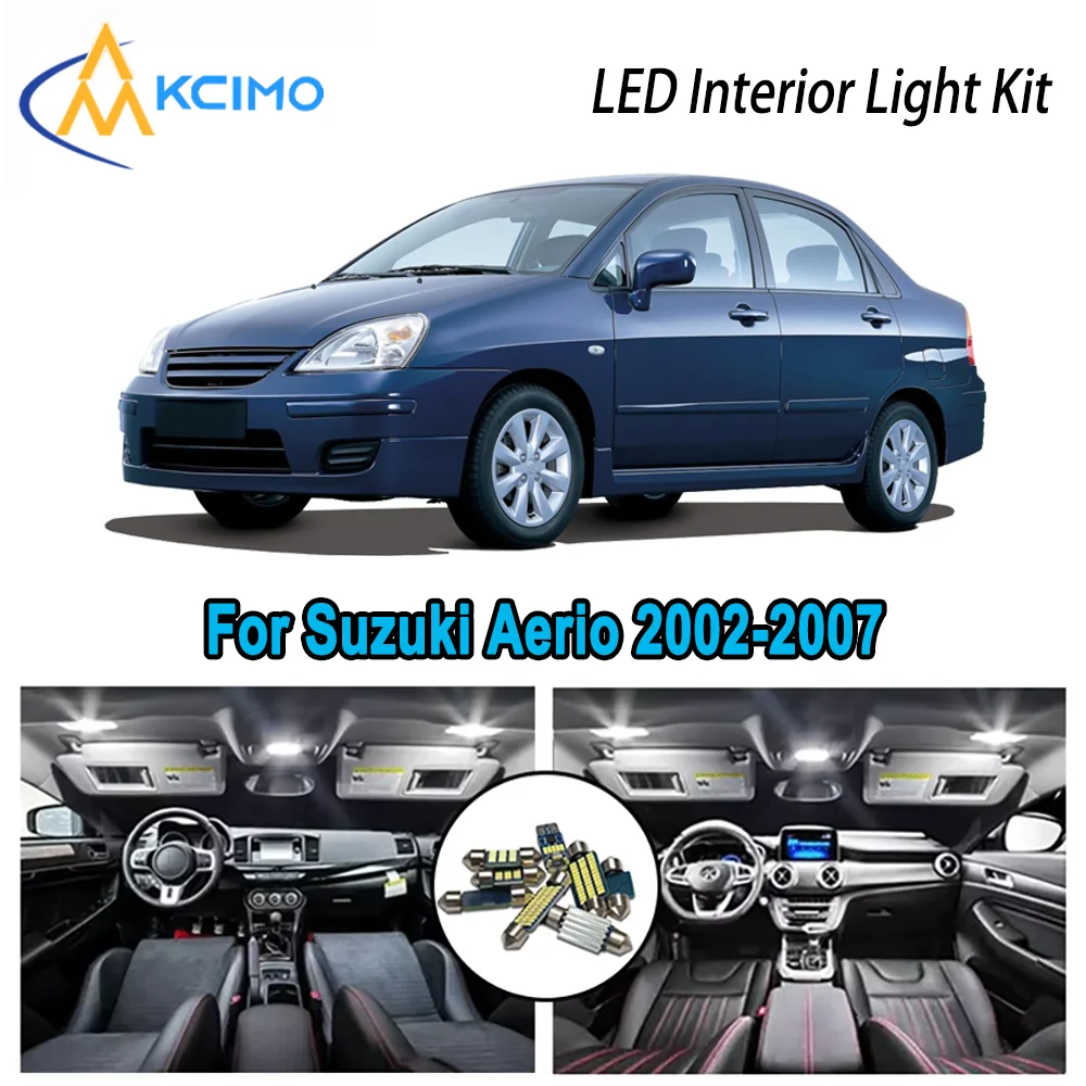 

High-Quality LED Interior Kit for Suzuki Aerio 2002-2007 2003 2004 2005 2006 Premium Error-Free Dome Map Trunk Automotive Lamps