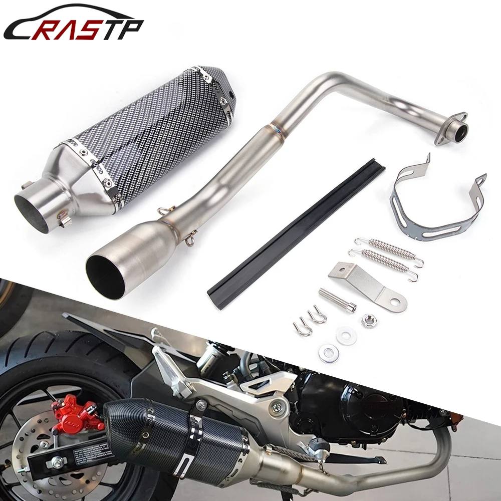 

RASTP-Carbon Fiber Exhaust Muffler Pipe Slip-On For Honda Grom MSX125 / ABS 2013-2025 CR1857