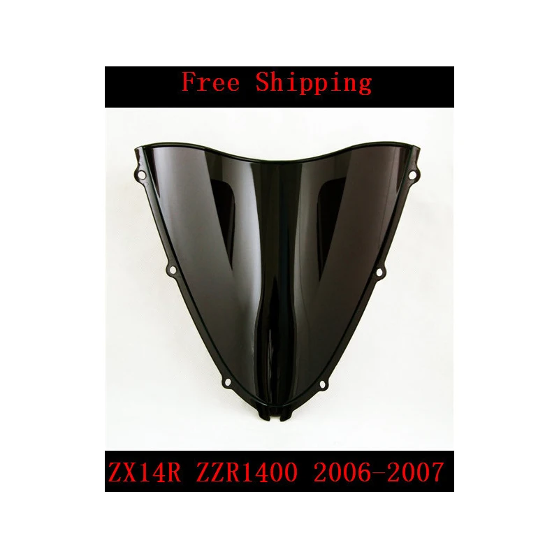 ZX 14R Motorcycle For Kawasaki ZX14R ZZR1400 2006-2007 ZX-14R motorcycle Double bubble windshield windscreen Black