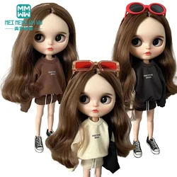 Ropa de muñeca Blyth, sudaderas a cuadros a la moda, vestidos, chándales para OB23 OB24 Azone, accesorios para muñecas, 28cm