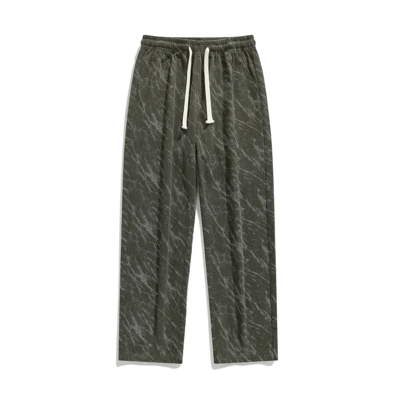 

Versatile All Season Pleasant Men Wide Leg Pants Trendy Straight Leg Pants Outdoor Sports Fitness Running Fashionable Printed