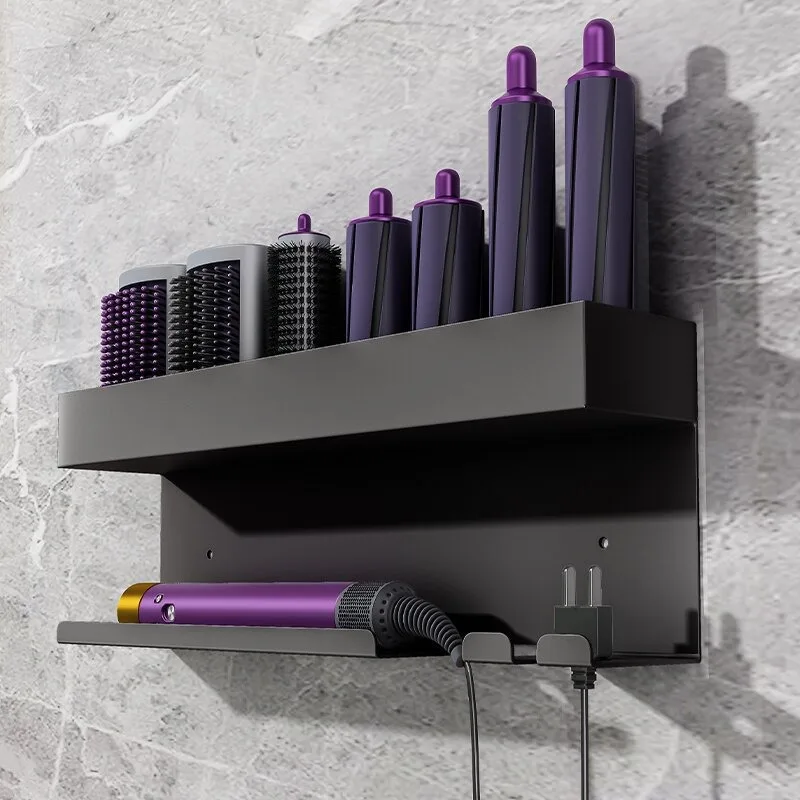 Space Aluminum Suitable ForDyson Curling IronStand Hair Tool Storage Bathroom Hair Dryer Rack No-install Hair Dryer Storage Rack