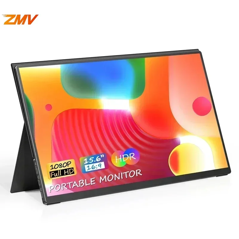 

ZMV Moniteur portable de 15.6 pouces avec écran tactile mince FHD IPS HDR LCD USB-C Type C Moniteur de voyage pou