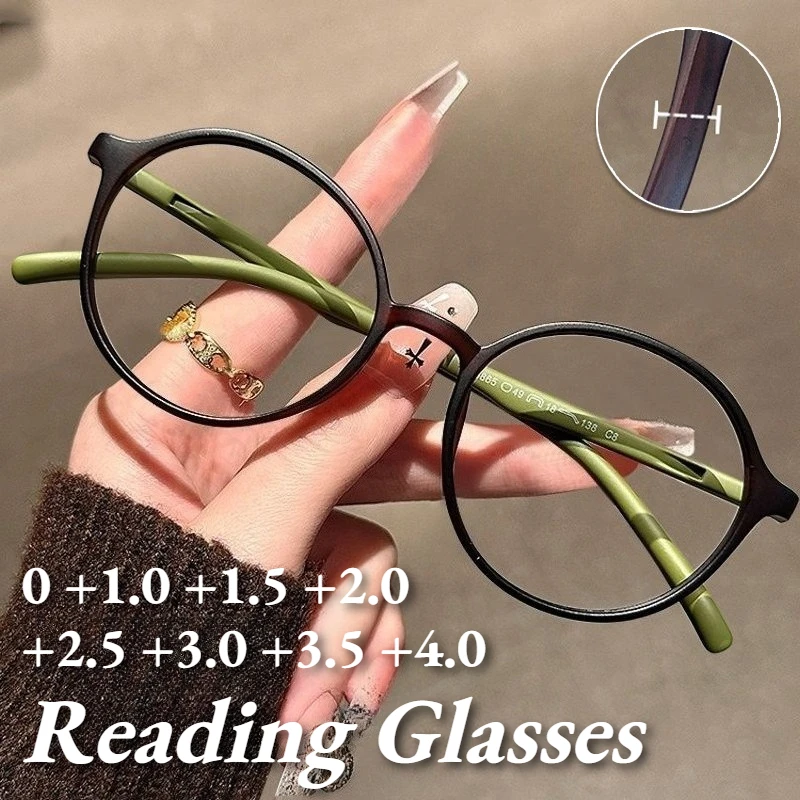 

Ultra-lightweight Fashionable Anti-blue Light Presbyopia Glasses High-definition Reading Glasses for Men and Women Oval Frames