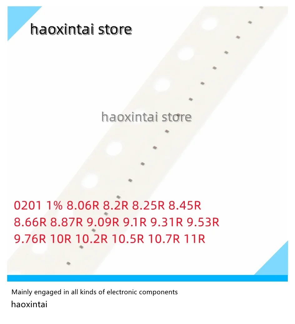 

100 шт. 0201 8.06R 8.2R 8.25R 8.45R 8.66R 8.87R 9.09R 9.1R 9.31R 9.53R 9.76R 10R 10.2R 10.5R 10.7R 11R сопротивление чипа 1%